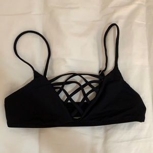 Criss Cross Black Bikini Top